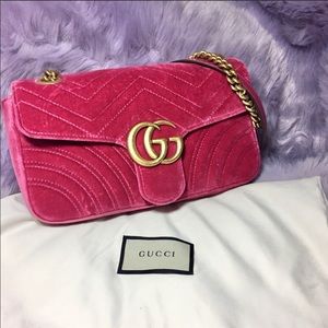 New & Authentic Gucci GG Marmont Small Velvet Bag